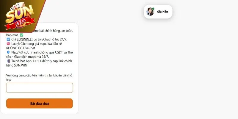 Giao diện trực quan giúp người dùng dễ dàng tìm thấy mục liên hệ hỗ trợ