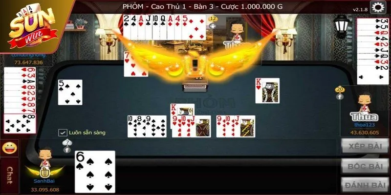 Phỏm Sunwin là hình thức chơi bài sử dụng bộ bài Tây 52 lá